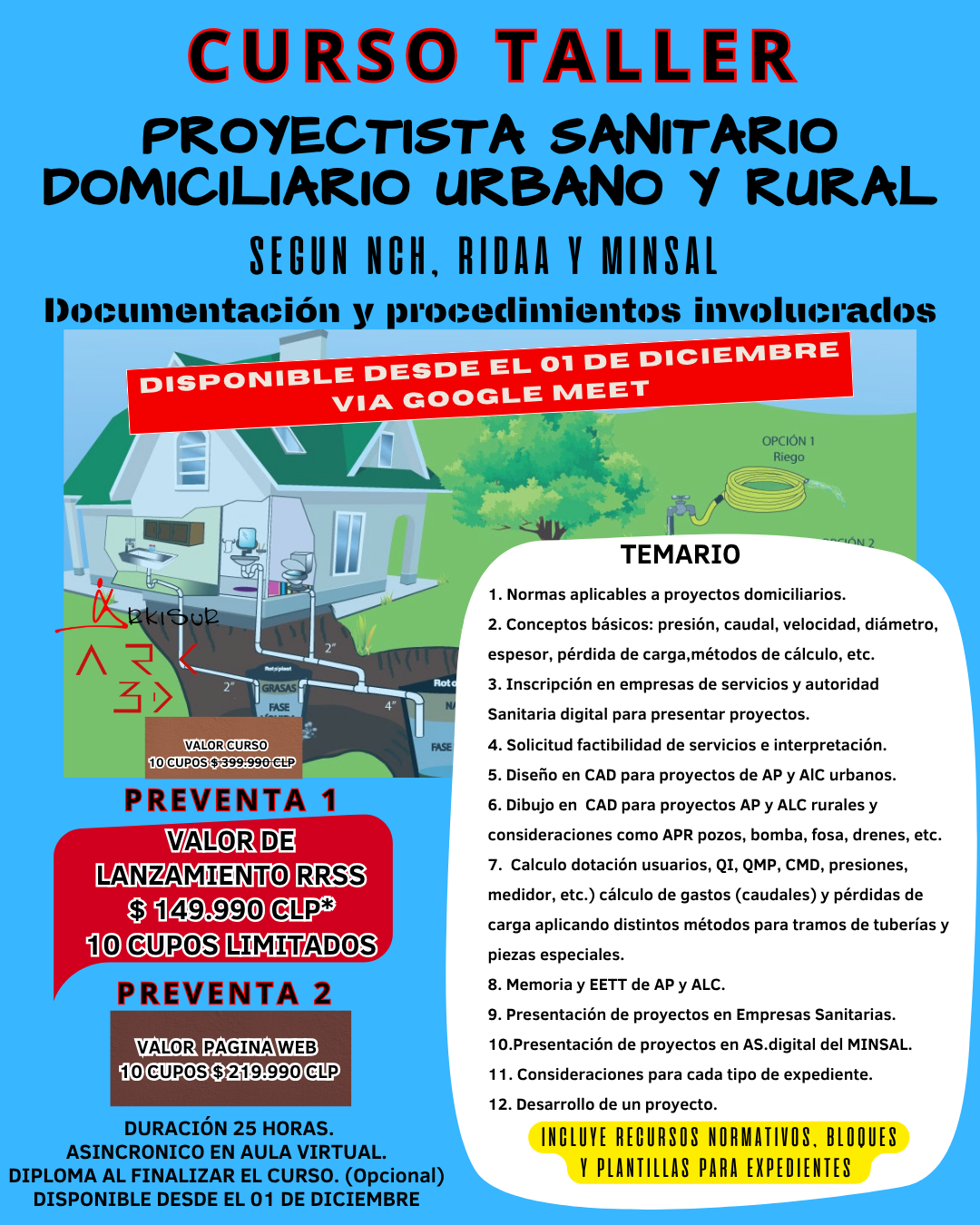 CURSO TALLER PROYECTISTA SANITARIO DOMICILIARIO URBANO Y RURAL